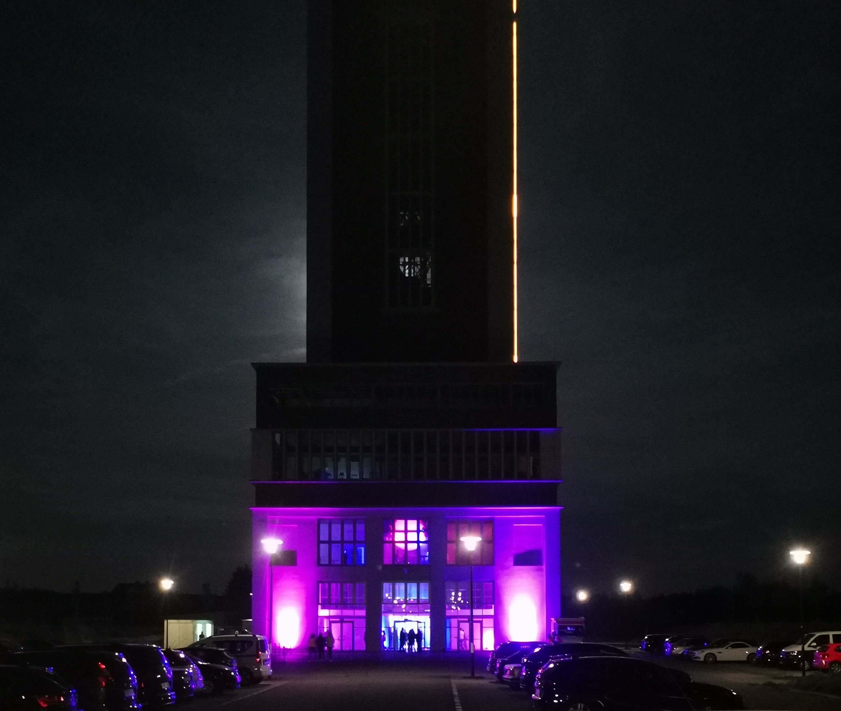 Förderturm Bönen Veranstaltung Außenansicht nachts